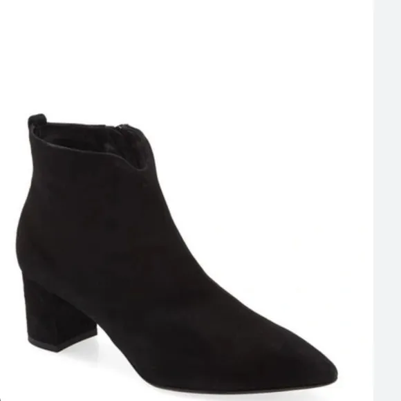 - AGL Notch bootie black Suede leather Ankle boots 36.5 Us 6.5 women,New