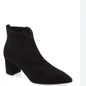 - AGL Notch bootie black Suede leather Ankle boots 36.5 Us 6.5 women,New