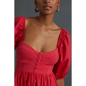 ★ Anthropologie Maeve Red Mini Dress