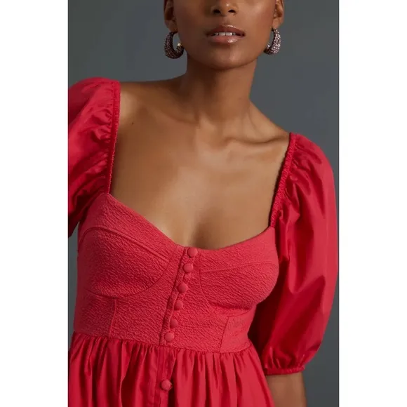 ★ Anthropologie Maeve Red Mini Dress