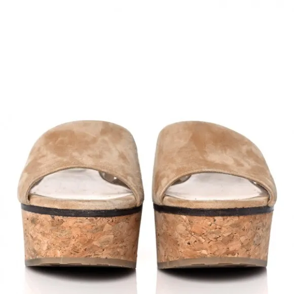💕 JIMMY CHOO DeeDee Suede Platform Mules Camel Size 38 (8) 💕