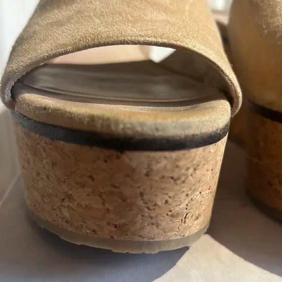 💕 JIMMY CHOO DeeDee Suede Platform Mules Camel Size 38 (8) 💕