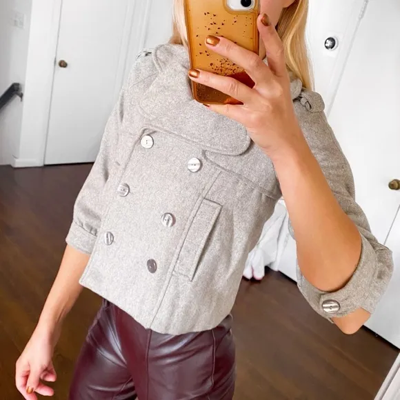 🍂 MAX RAVE GREY WOOL BLEND CROPPED JACKET!