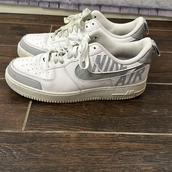 👟 Men’s Nike Air Force 1 Sneakers - White and Gray - Size 11