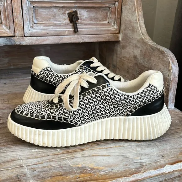 🖤 ShuShop | Selina Platform sneakers size 8.5 Tweed Black / White