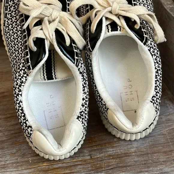 🖤 ShuShop | Selina Platform sneakers size 8.5 Tweed Black / White