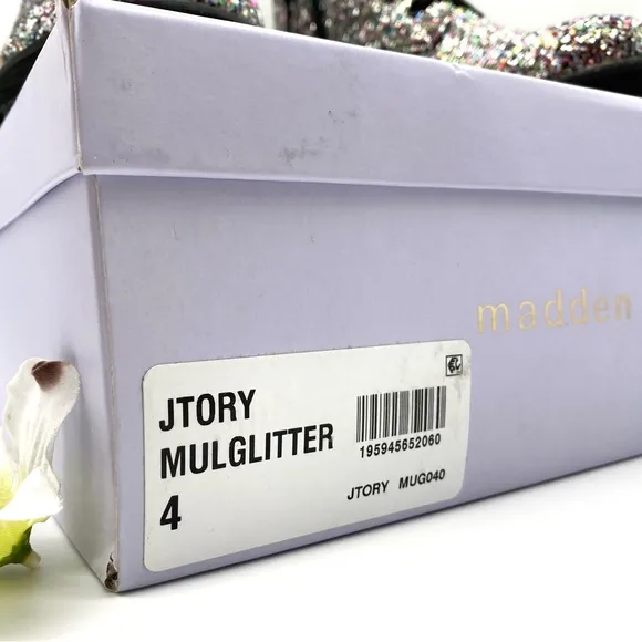10. NIB Madden Girl Tory Multi-Glitter Combat Boot, 4