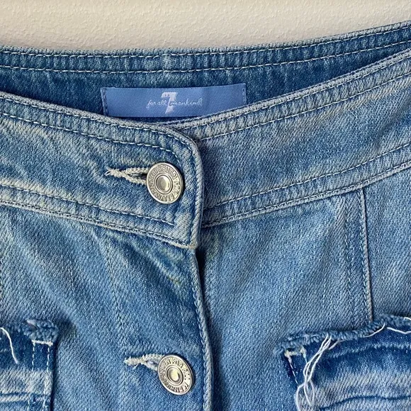 7 FOR ALL MANKIND Button-Front Flowy Denim Midi Skirt 25 (2)