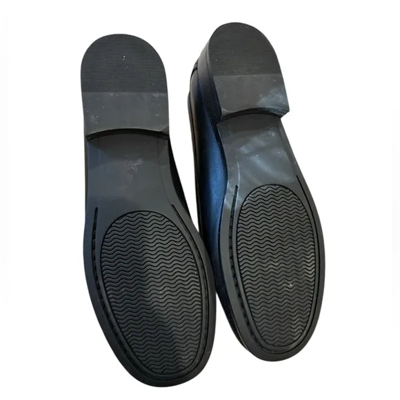 80s G.H. BASS &amp; CO. WEEJUNS PREPPY BLACK PENNY LOAFERS MOCCASIN-STYLE FLATS SZ 8