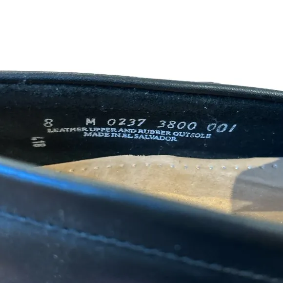 80s G.H. BASS &amp; CO. WEEJUNS PREPPY BLACK PENNY LOAFERS MOCCASIN-STYLE FLATS SZ 8