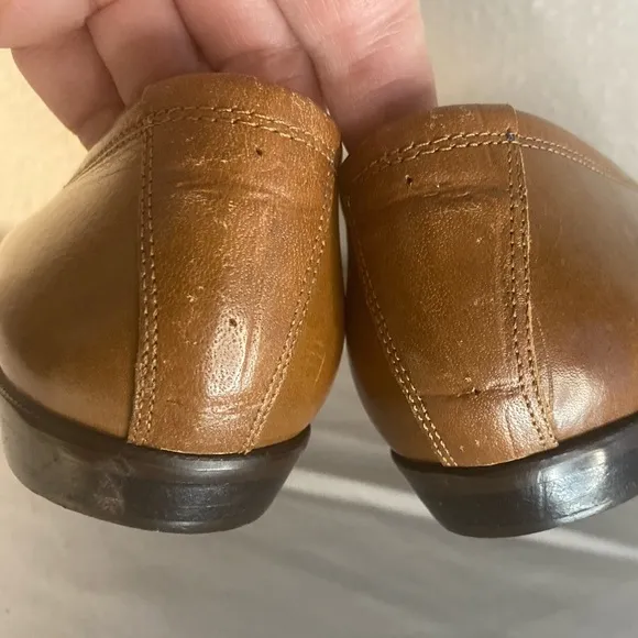 9 West~Vintage~Soft Genuine Leather Fringe Flap Loafers~Almond Toe Shape~Size 8