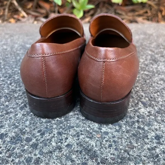 A. Testoni Brown Leather Penny Loafer EU 36 Made in Italy