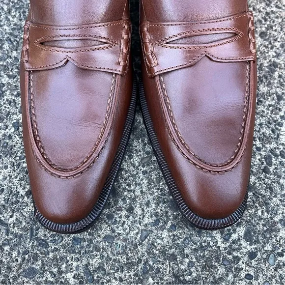 A. Testoni Brown Leather Penny Loafer EU 36 Made in Italy