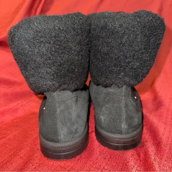 ABEO Imelda Black Suede and Shearling Ankle Boots, Women’s Size 10, EUC