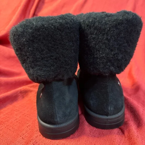 ABEO Imelda Black Suede and Shearling Ankle Boots, Women’s Size 10, EUC