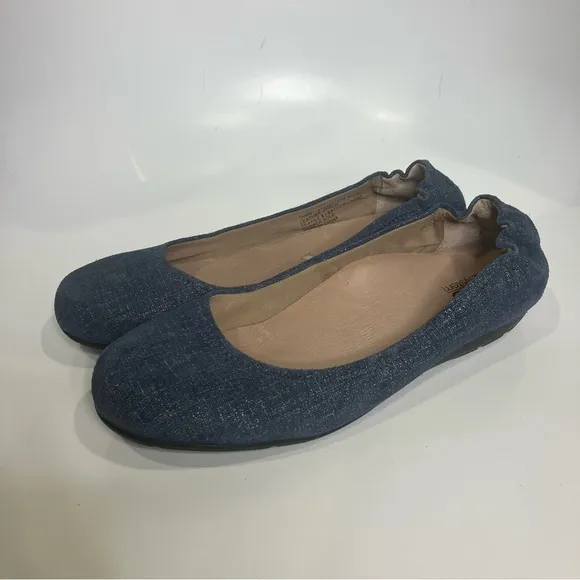 Abeo Tammy flats blue with silver shimmer size 10N