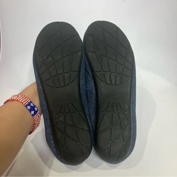 Abeo Tammy flats blue with silver shimmer size 10N