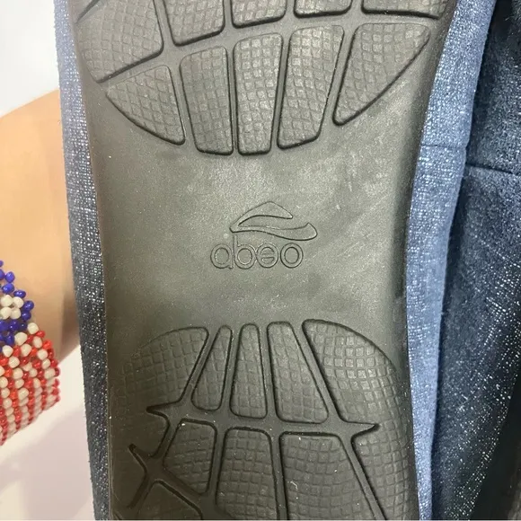 Abeo Tammy flats blue with silver shimmer size 10N
