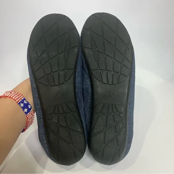 Abeo Tammy flats blue with silver shimmer size 10N