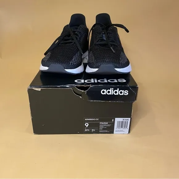 Adidas Black White Asweego CC Marathon Running Sneakers Size 9