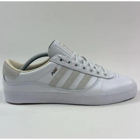 Adidas Lucas Puig Mens 8 White Low Skateboarding Shoes Sneakers Leather HP9753