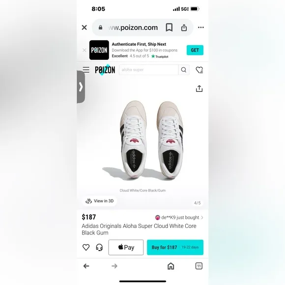 Adidas‎ men’s Aloha super skateboarding shoes sneakers