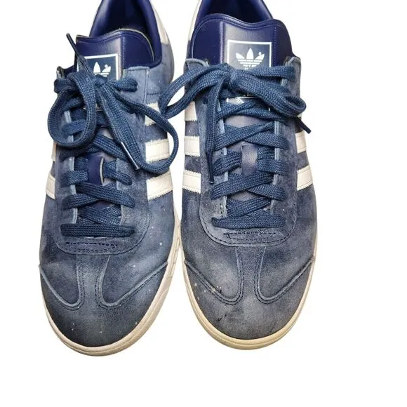 Adidas Men's Hamburg Samba Gazelle Tech Indigo Blue White Gold Suede Shoes 11