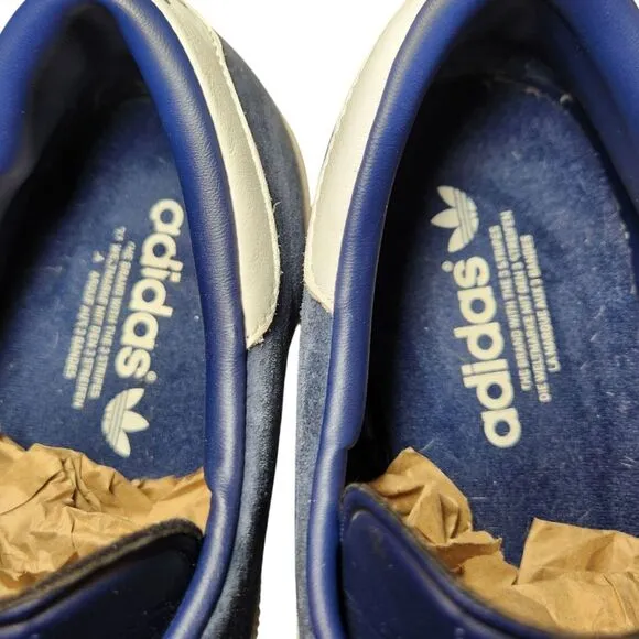 Adidas Men's Hamburg Samba Gazelle Tech Indigo Blue White Gold Suede Shoes 11