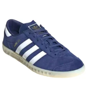Adidas Men's Hamburg Samba Gazelle Tech Indigo Blue White Gold Suede Shoes 11