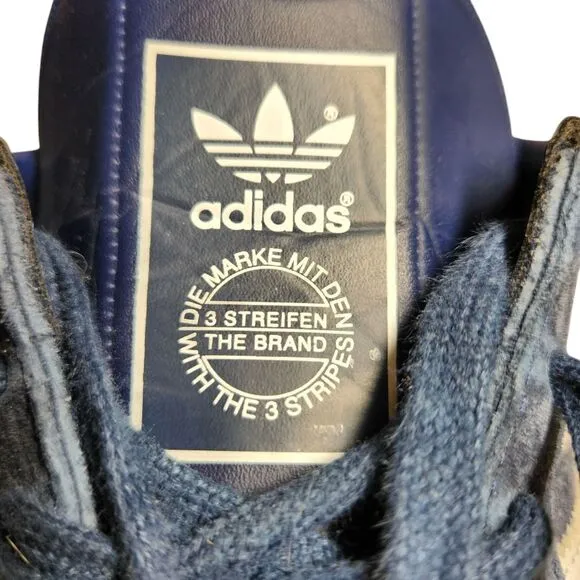 Adidas Men's Hamburg Samba Gazelle Tech Indigo Blue White Gold Suede Shoes 11