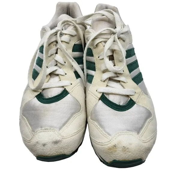 Adidas Mens White Tech Trainer Lace Retro Running Shoes Sneakers Size US 10.5