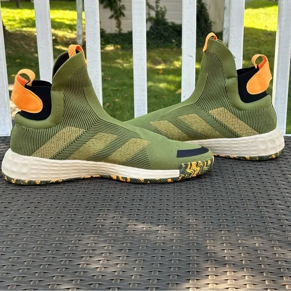 Adidas N3xt L3v3l Tech Olive Green Linen, Size 19, Basketball Sneakers, Men's
