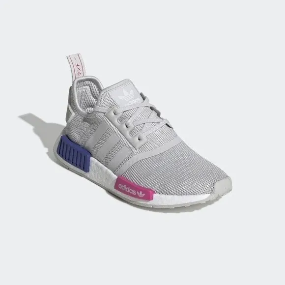 Adidas NMD_R1 J EE6674 Kids Grey One/Shock Pink Running Sneakers Shoes Size 4
