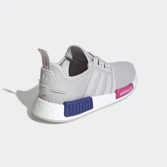 Adidas NMD_R1 J EE6674 Kids Grey One/Shock Pink Running Sneakers Shoes Size 4