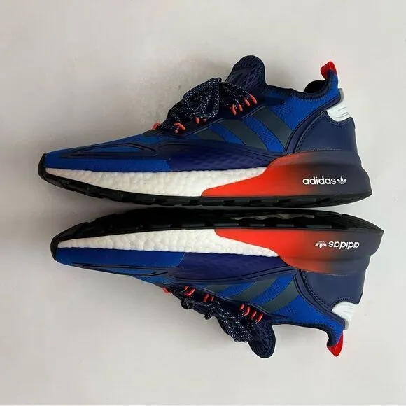 Adidas Original ZX 2K Boost Blue Tech Indigo Men’s Running Sneakers Size 10.5