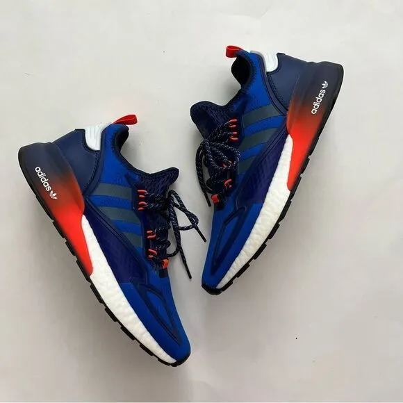 Adidas Original ZX 2K Boost Blue Tech Indigo Men’s Running Sneakers Size 10.5