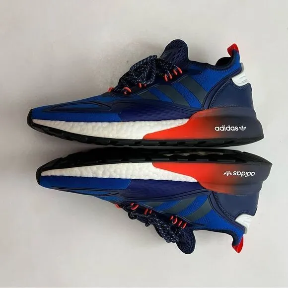 Adidas Original ZX 2K Boost Blue Tech Indigo Men’s Running Sneakers Size 10.5