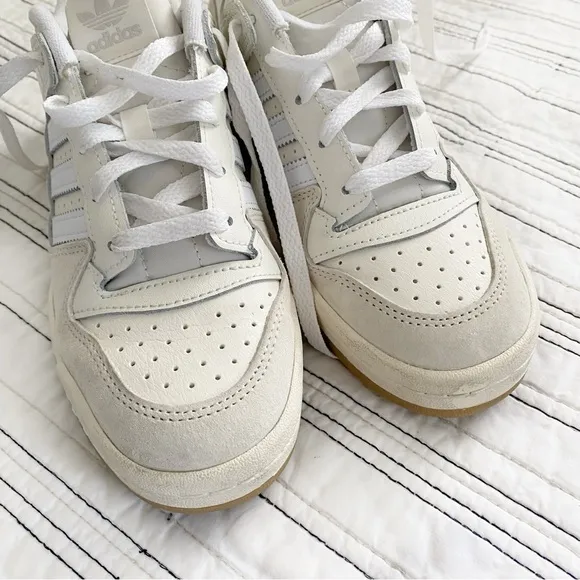 adidas Originals Forum Exhibit Low Casual Sneakers Nubuck Leather Big Kids siz 5
