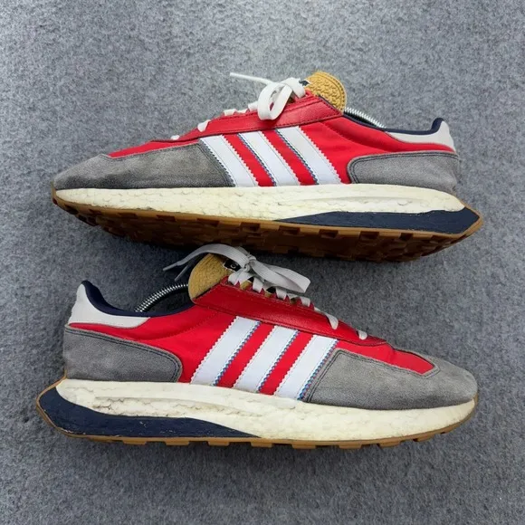 Adidas Retropy E5 Men's 11 Red Gray GY4487 Suede Sneakers Retro Gum Sole Boost