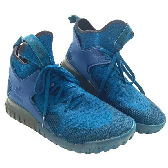 adidas S80131 Tubular X Primeknit Mens 11 Tech Steel Navy blue High Top Sneakers