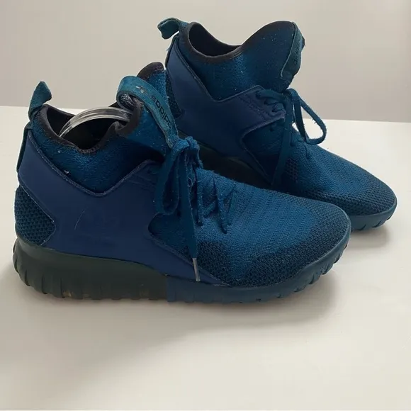 adidas S80131 Tubular X Primeknit Mens 11 Tech Steel Navy blue High Top Sneakers
