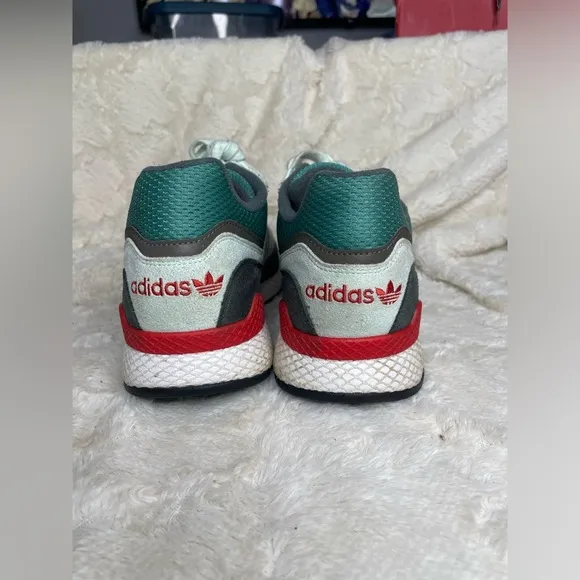 Adidas Ultra Tech Lace Up Men's Green Grey White Sneakers 9.5