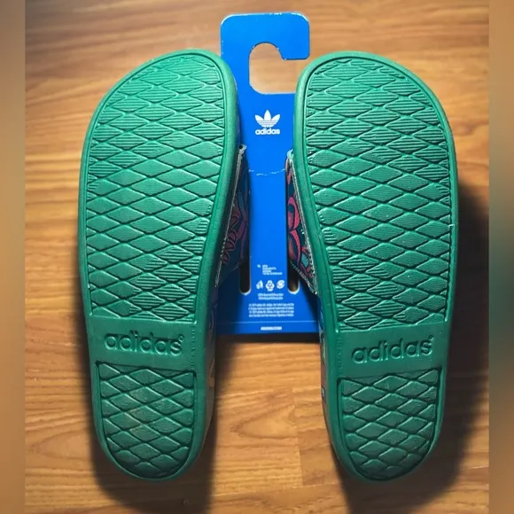 Adidas Urban Graffiti Green Orange Sandals! LIMITED EDITION.