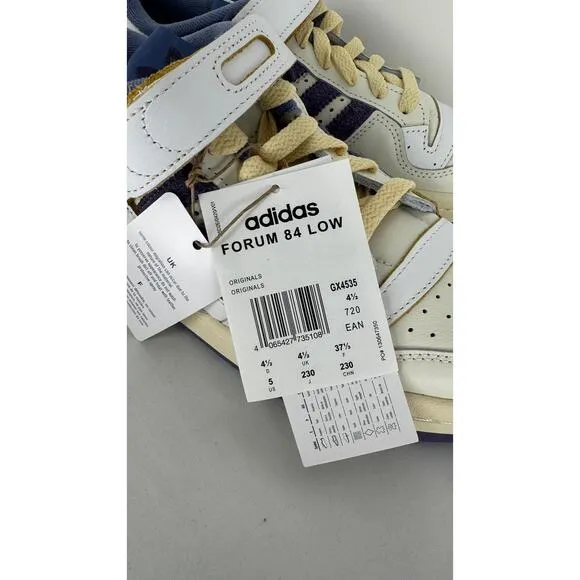 Adidas Womens Forum 84 Low Sneakers Shoes Size 5 New White Tech Purple Cream
