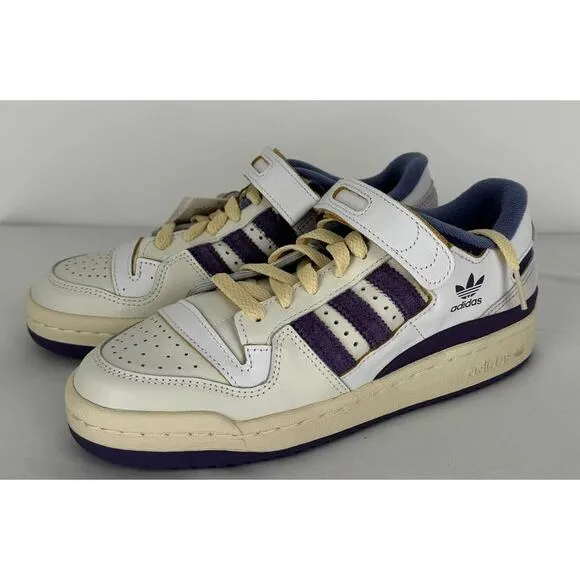 Adidas Womens Forum 84 Low Sneakers Shoes Size 5 New White Tech Purple Cream