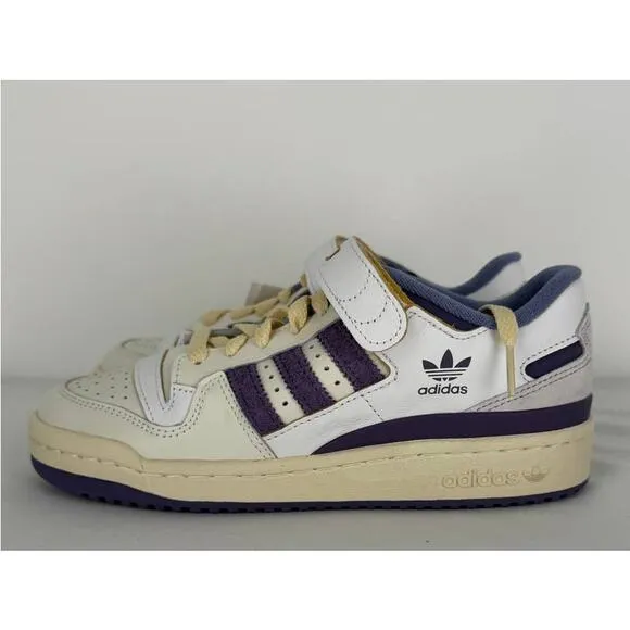 Adidas Womens Forum 84 Low Sneakers Shoes Size 5 New White Tech Purple Cream