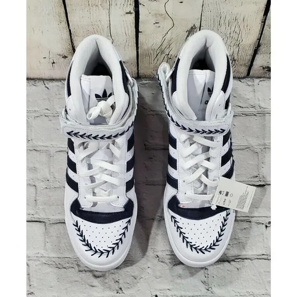 Adidas X Aaron Judge Forum Mid GY3814 White Navy Sneakers Shoes MENS SIZE 10
