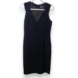 Adrianna Papell V-Neck Sleeveles Illusion Banded Sheath Dress Size 8