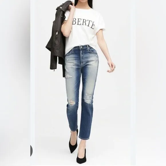 AG Adriano Goldschmied Isabelle High rise Crop Jeans
