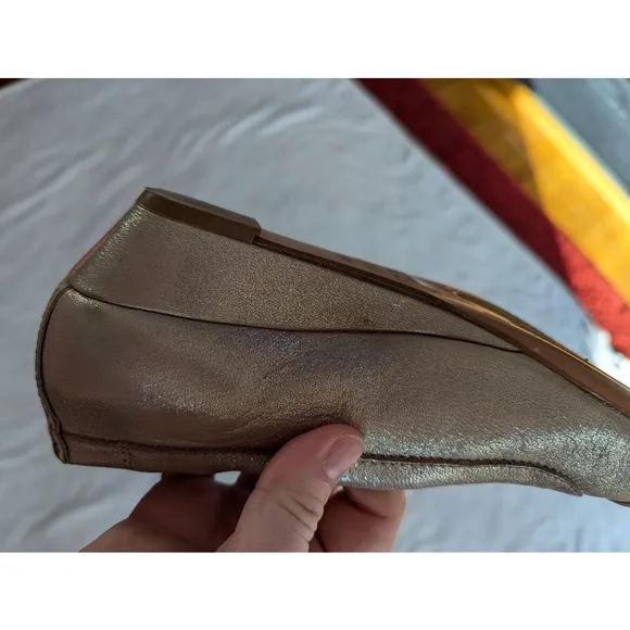 AGL Attilio Giusti Leombruni Beige Leather Snake Cap Toe Flats - EU 38.5/US 8